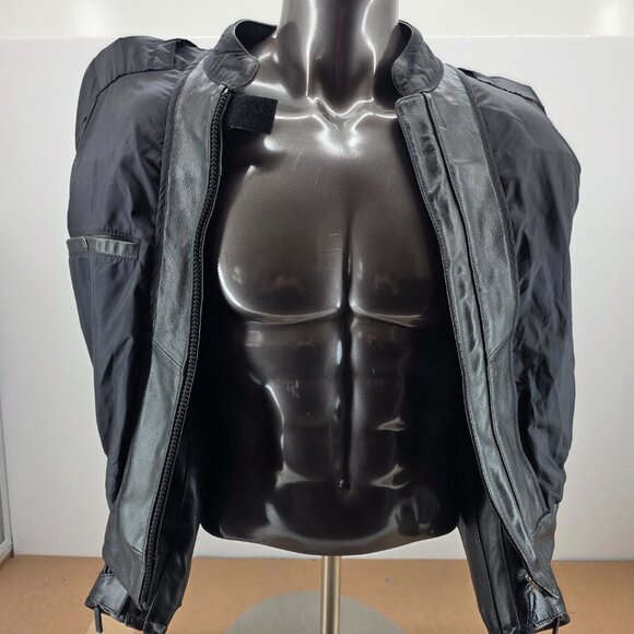 Hein Gericke Speedware Black Leather Armored Motorcycle Jacket Zip Men's M - Picture 13 of 13
